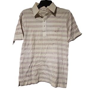 Vintage Invitational Polo Shirt Mens Med  Cotton Retro Knit Golf Single‎ Stitch